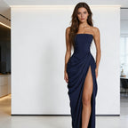 Damen Elegantes Abendkleid mit schulterfreier Silhouette und geschmeidiger Drapierung R&B