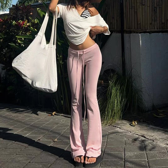 Damen weite Jersey-Hose mit verstellbarem Tunnelzug R&B