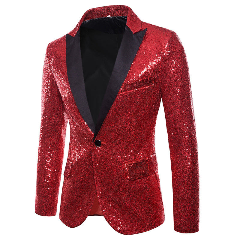 Herren glamouröser Pailletten Blazer R&B