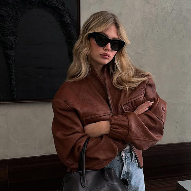 Damen lässige jacke mit voluminösen Ärmeln R&B