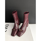Damen Elegante Stiefeletten mit dekorativem Schmuckelement R&B