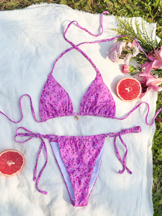 Damen Triangel-Bikini mit verspielten Bindebändern R&B