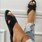 Damen Komfortable Zehentrenner-Sandalen mit breiten Riemen und modischem Design R&B
