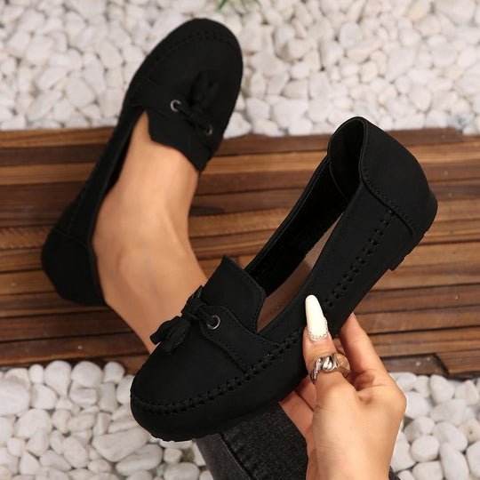 Damen Stilvolle und komfortable Ballerinas mit großem Schleifendetail R&B