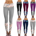 Damen Sportliche Leggings mit stylishem Marmormuster und hohem Bund R&B
