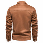 Herren Kunstlederjacke mit strukturiertem Design und seitlichen Reißverschlusstaschen