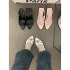 Damen Slingback-Pumps mit zarter Schleifenverzierung R&B
