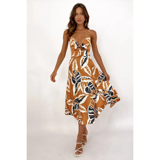 Damen Wickelkleid mit floralem Print und verspielt schwingendem Saum R&B