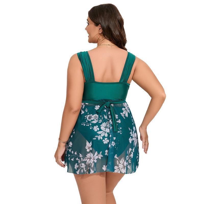 Damen Strandkleid mit transparentem Überrock R&B