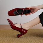 Damen Mary Jane Pumps mit elegantem Tiermuster und bequemem Blockabsatz