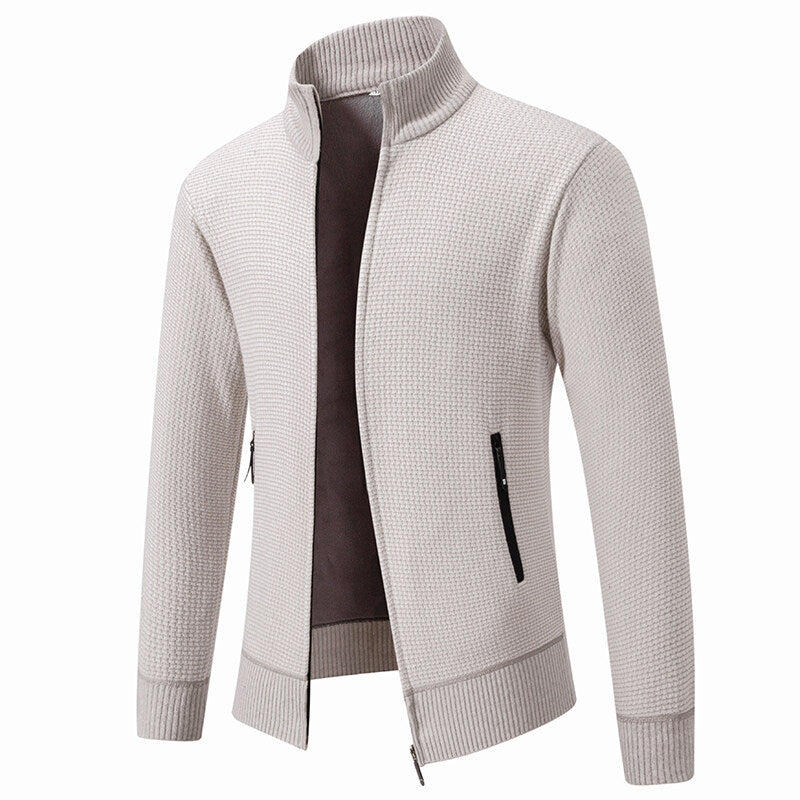 Herren leichte Strickjacke mit modernem Zipper und sportlichem Design