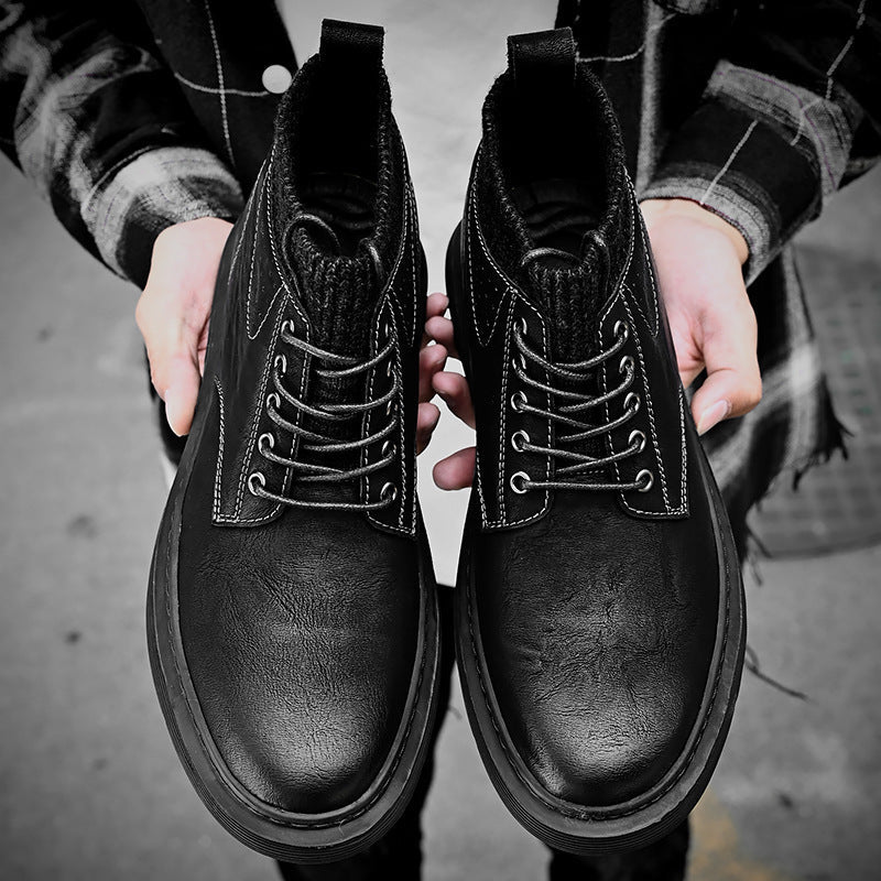 Damen Robuste und stylische Schnürboots mit gestricktem Knöchelbereich