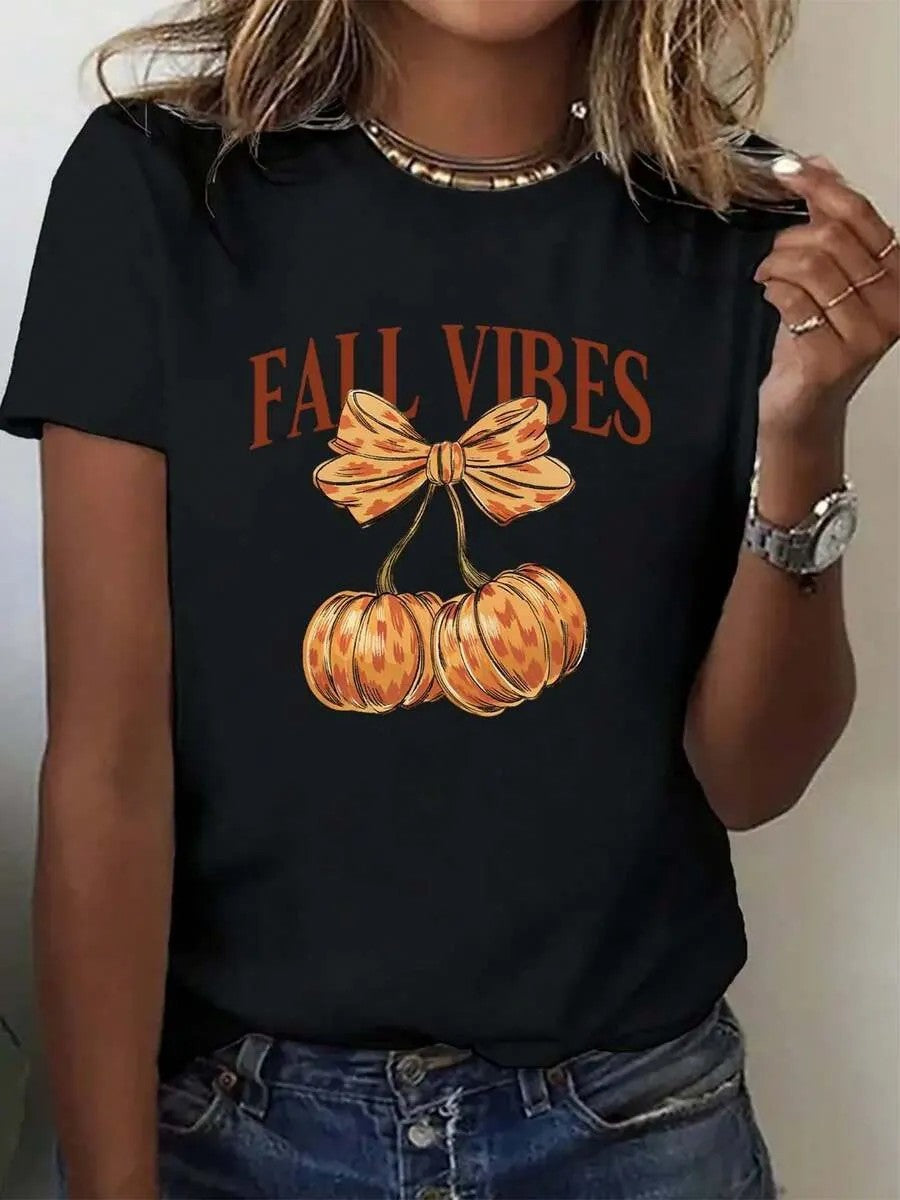 Damen T-Shirt mit stylischem Kürbis-Motiv und aufregendem Animal-Print R&B