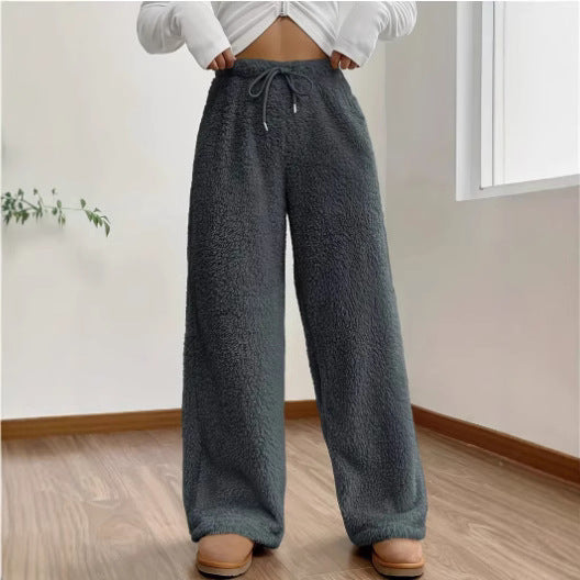 Damen Plüschstoff Freizeithose R&B