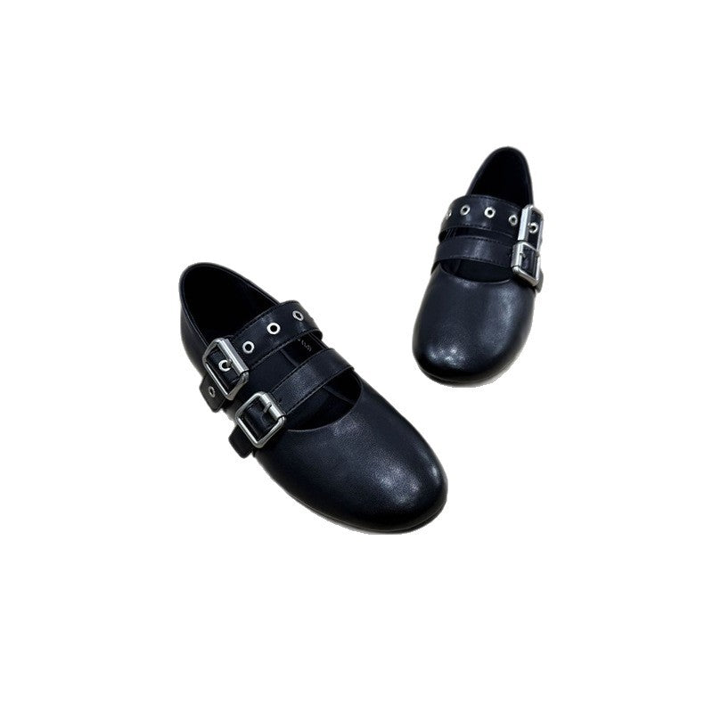 Damen Komfortable Ballerinas mit Schnallen R&B