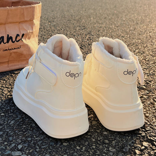 Damen Hohe Winter-Sneaker mit warmem Innenfutter und praktischem Klettverschluss R&B