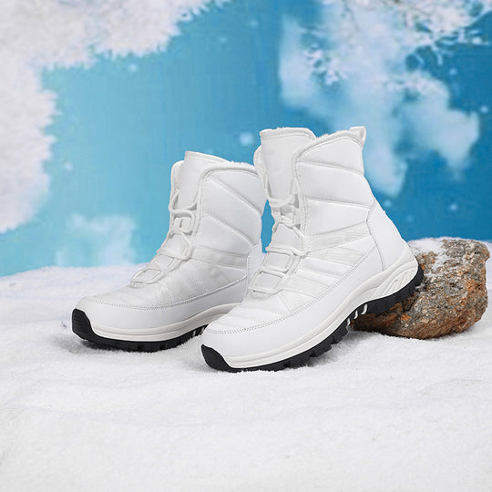 Damen gefütterte Winterstiefel mit rutschfester Sohle und elastischem Schnellschnürsystem R&B