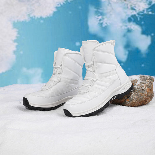 Damen gefütterte Winterstiefel mit rutschfester Sohle und elastischem Schnellschnürsystem R&B
