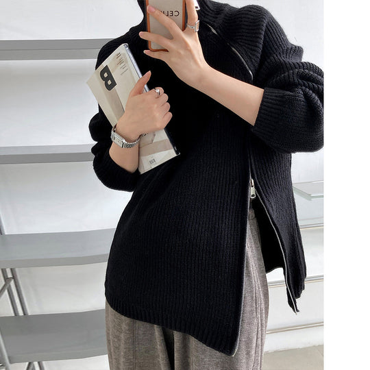 Damen Flair Pullover mit asymmetrischem Schnitt und Stehkragen R&B