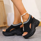 Damen Atmungsaktive Plateau-Sandalen mit offenem Schnitt R&B