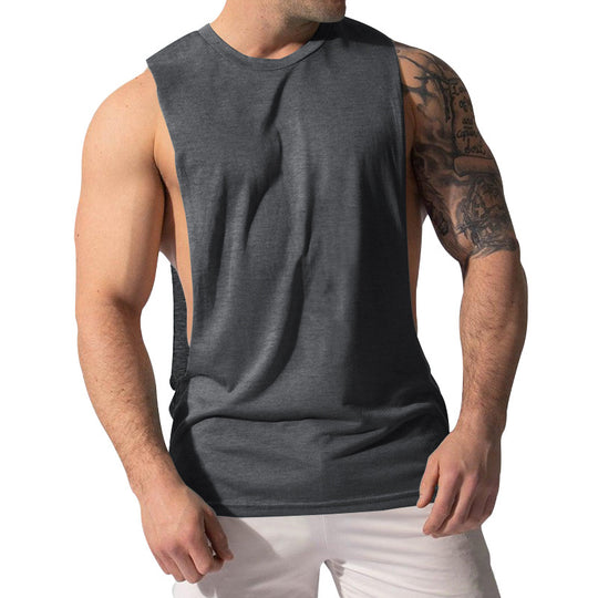 Herren nan Muskelshirt mit extra tiefen Armöffnungen und atmungsaktivem Baumwollmix R&B