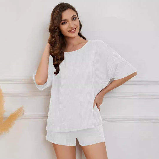 Damen Bequemes Set aus oversize Oberteil und Shorts R&B