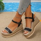 Damen Wedge-Sandalen mit verziertem Riemen R&B