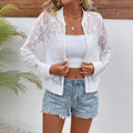 Damen Transparente Bomberjacke mit floralen Stickereien R&B