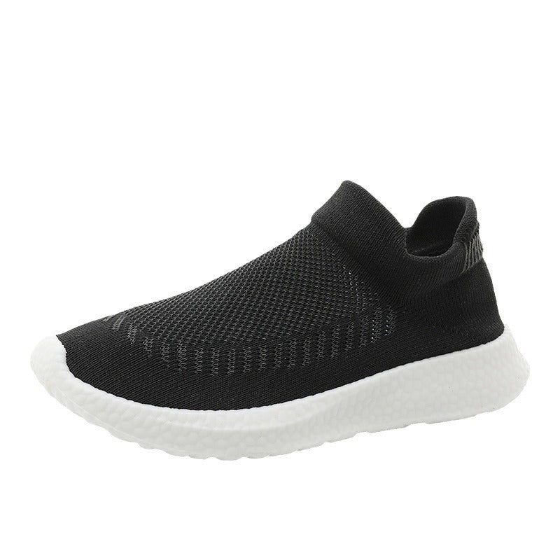 Damen atmungsaktive Slip-On Sneakers mit flexiblem Strick-Obermaterial R&B