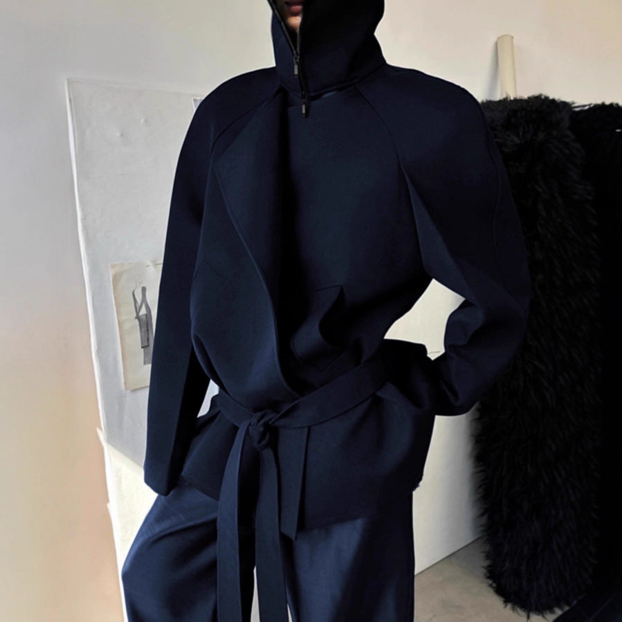 Damen Modische Jacke mit hohem Kragen und taillierter Silhouette R&B