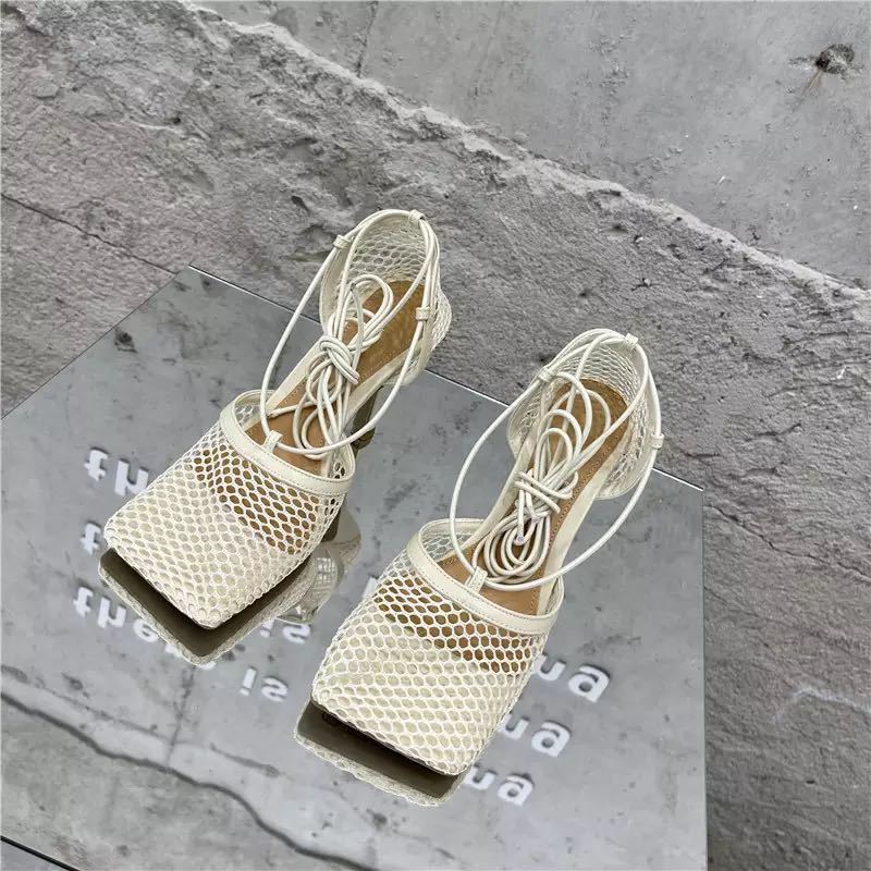 Damen Plateau-Sandaletten mit verstellbarem Riemendesign und trendiger Netzstruktur R&B