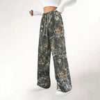 Damen Camouflage Palazzo-Hose mit elastischem Bund und komfortablem Schnitt R&B