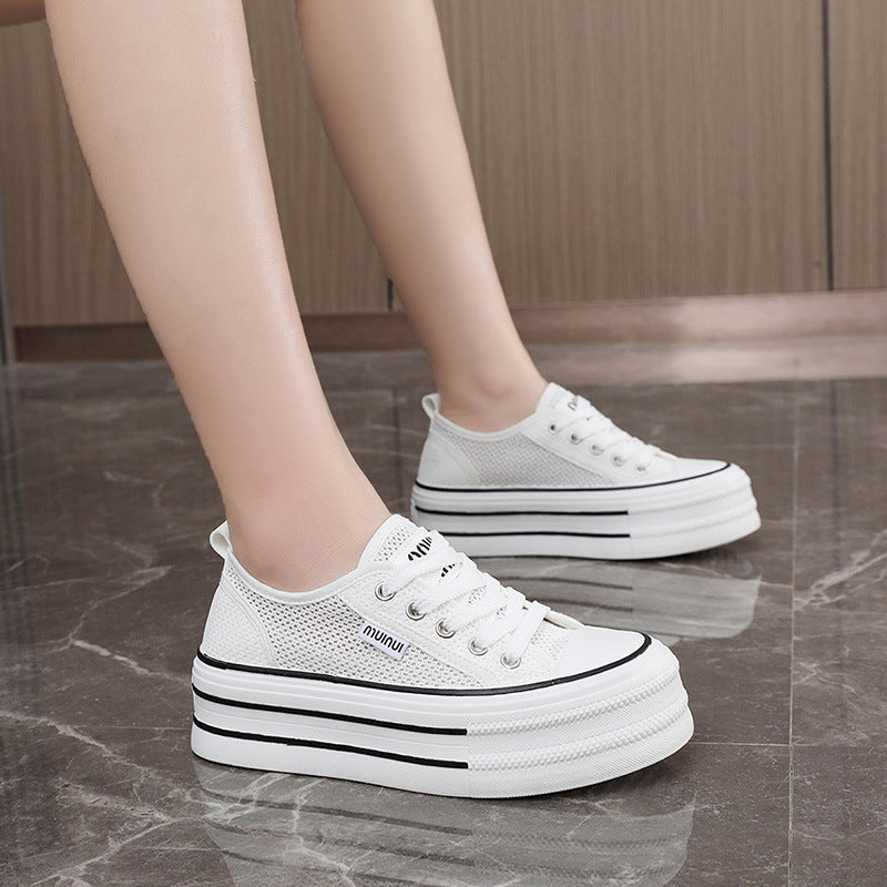 Damen Plattform Sneakers aus atmungsaktivem Mesh mit modischem Design R&B