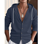 Herren lässige und modische Hemdjacke mit Kapuze R&B