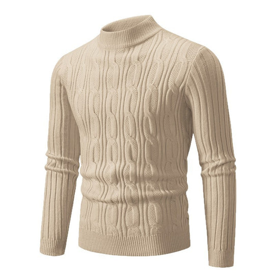 Herren Rollkragenpullover mit strukturiertem Zopfmuster und angenehmer Passform R&B