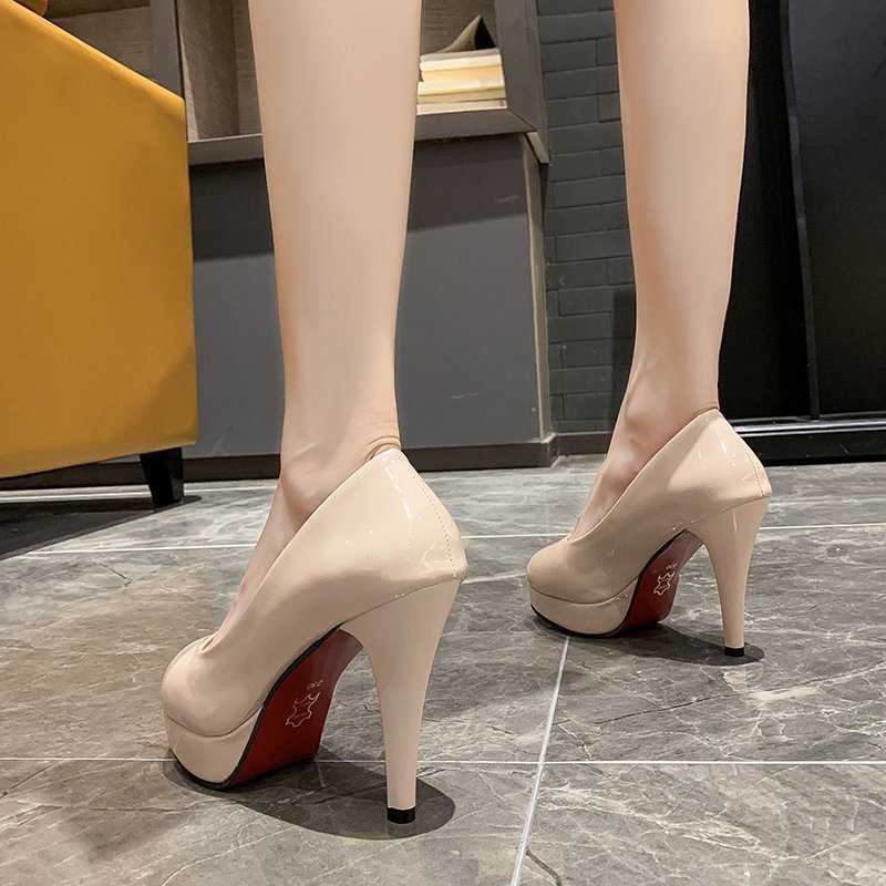 Damen Glamouröse Plateau-Pumps mit hochglänzendem Finish und elegantem Design R&B