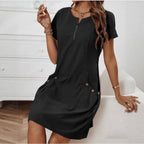 Freizeitkleid Damen mit Reißverschluss