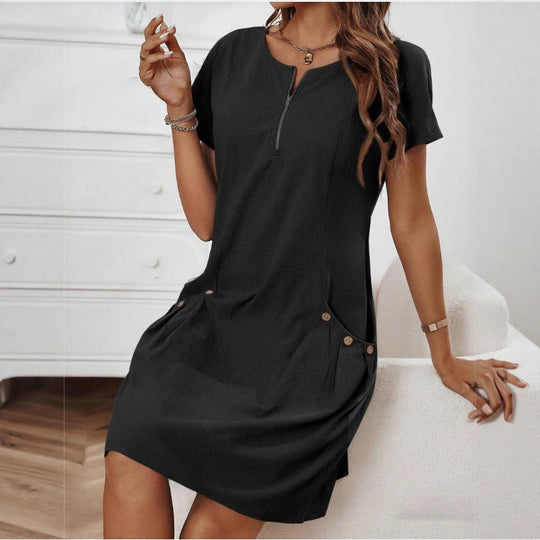 Freizeitkleid Damen mit Reißverschluss