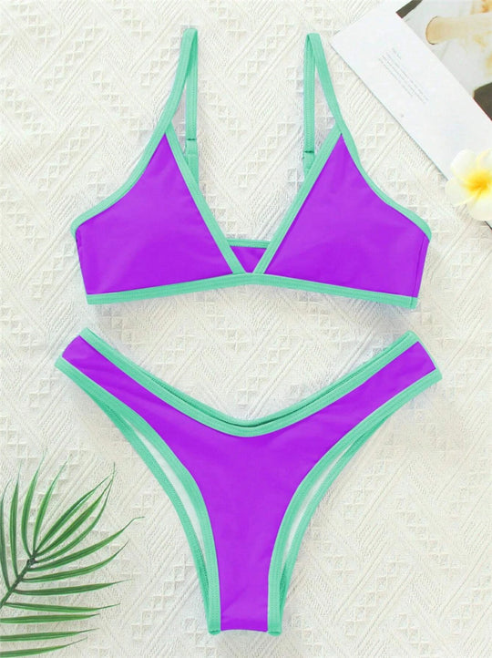 Damen Bikini-Set mit sportlichem Schnitt und trendigen Kontrastdetails R&B