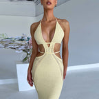 Damen Strick-Tankkleid mit cut-out Details und länglichem Schnitt R&B