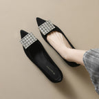 Damen Elegante Ballerinas mit funkelndem Steinbesatz