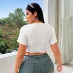 Damen Elegantes Oberteil mit Rüschendetail und V-Ausschnitt R&B