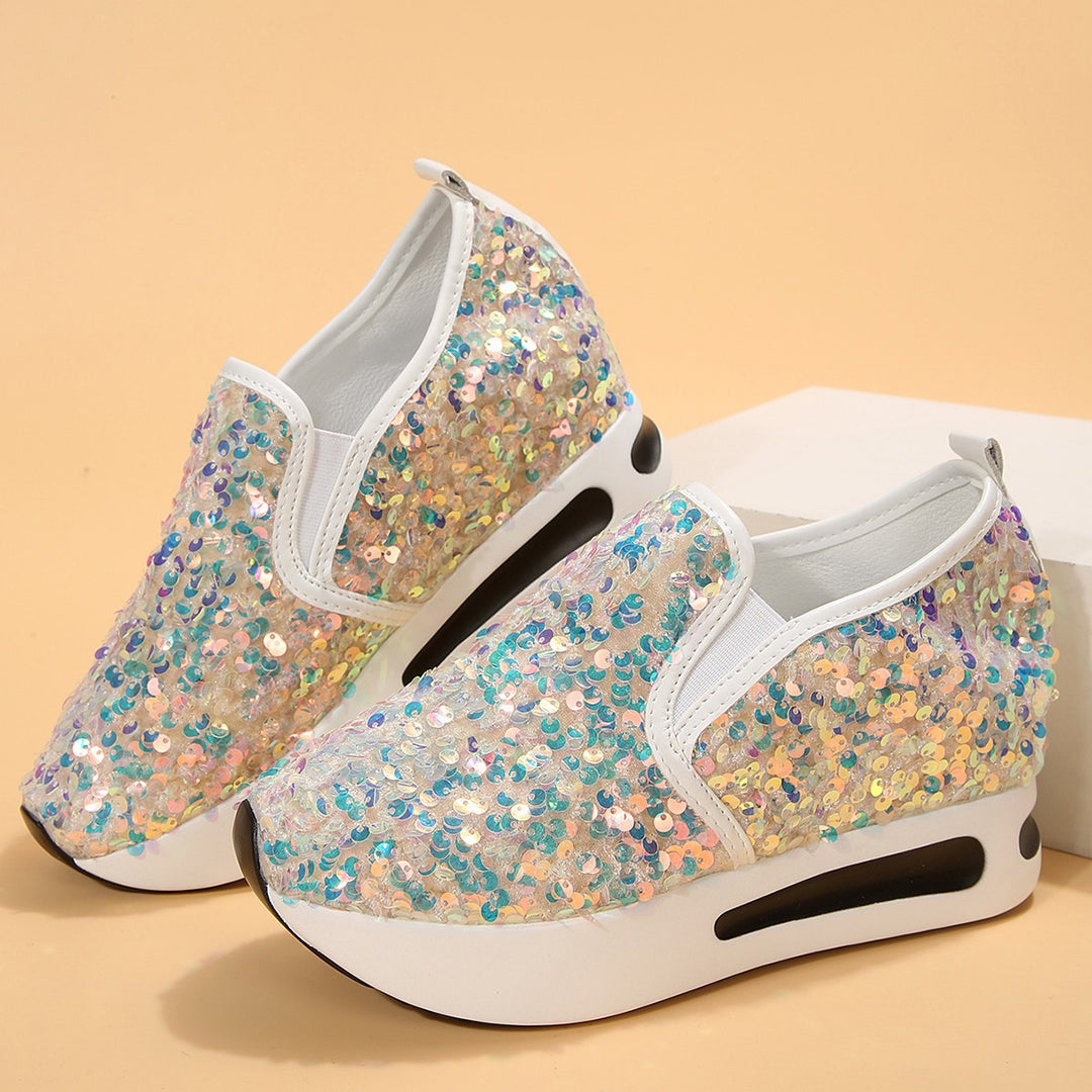 Damen Slip-On Sneakers mit floralem und atmungsaktivem Obermaterial R&B