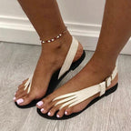 Damen Elegante Zehentrenner-Sandaletten mit feinem Schnallen-Detail R&B