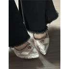 Damen elegante High Heel Pumps mit raffinierten Perlenakzenten R&B