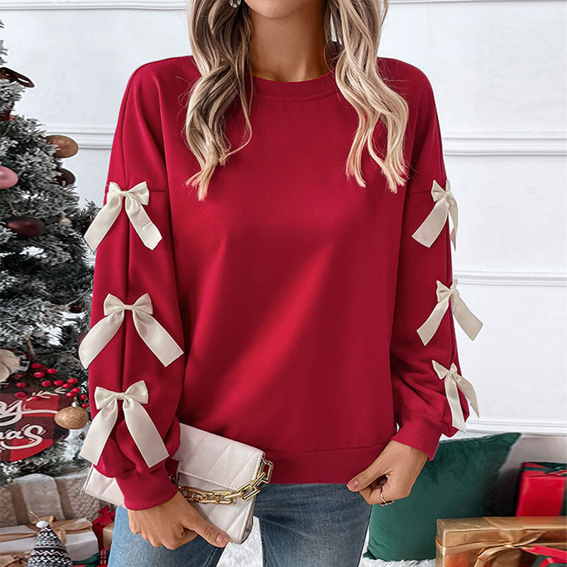 Damen stylisches Sweatshirt mit Rüschendetails an den Ärmeln R&B