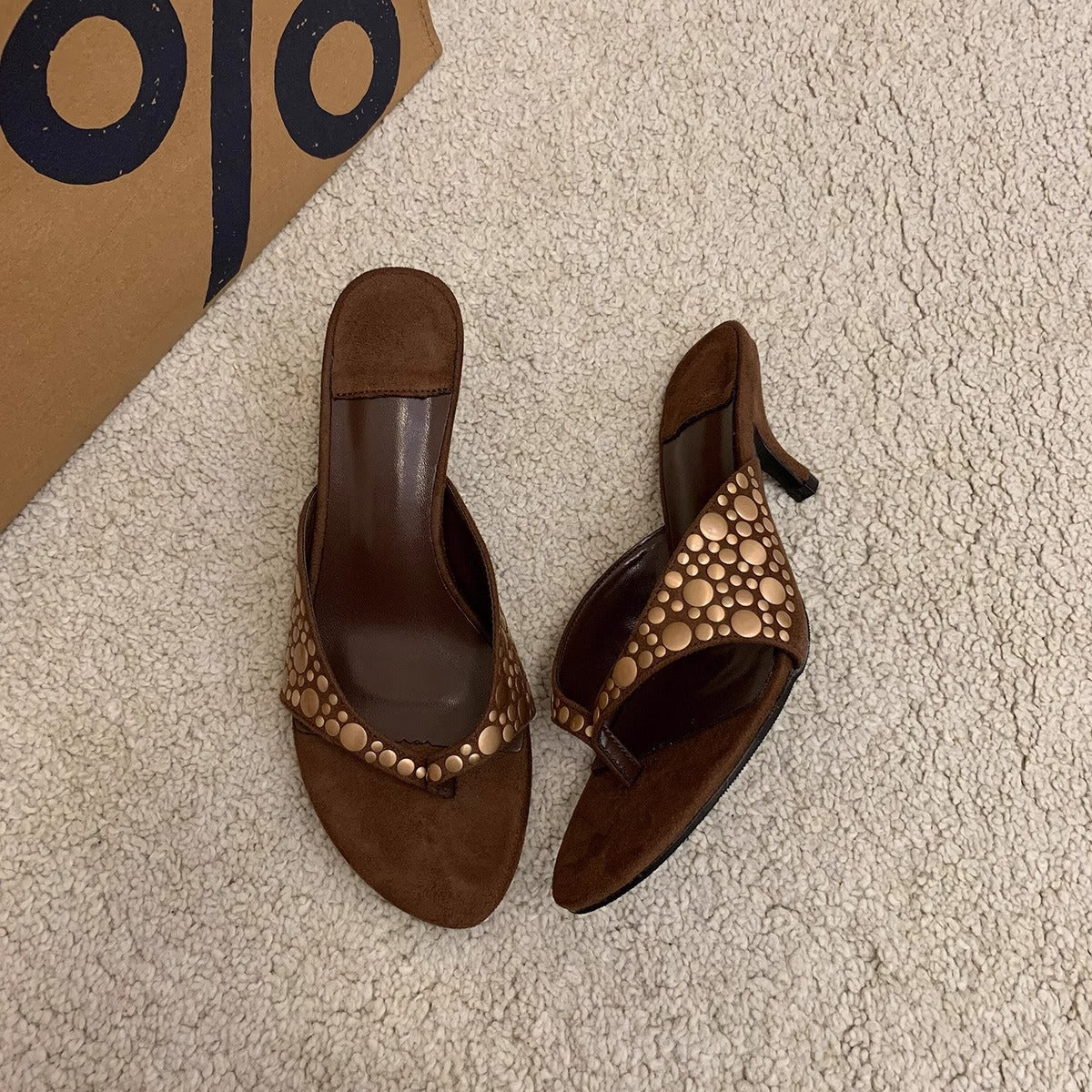 Damen elegante Pantolette mit schimmernden Akzenten R&B