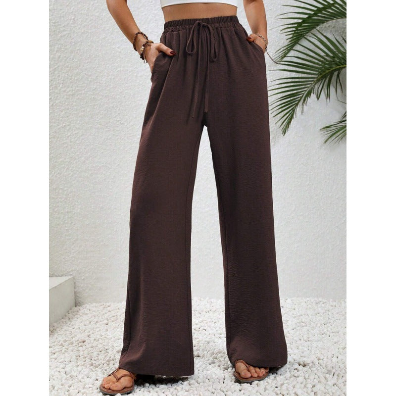 Damen luftige Paltz-Hose mit elastischem Bund und praktischen Taschen R&B