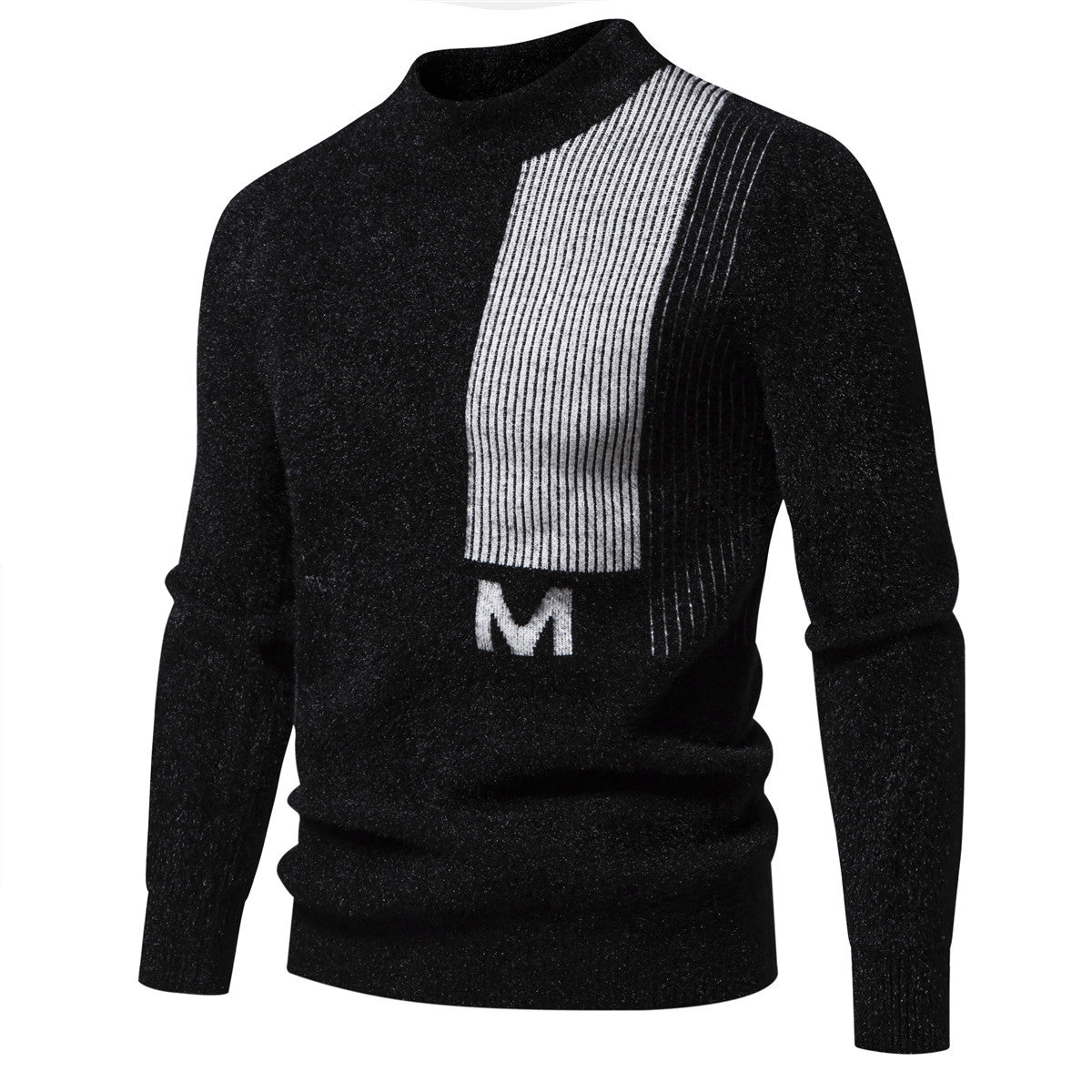 Herren Hochwertiger Strickpullover mit modernem Stehkragen und strukturiertem Design