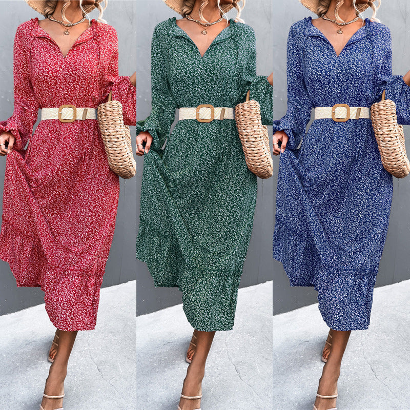 Damen Midikleid mit verspielt-floralem Design und weiten Ärmeln R&B
